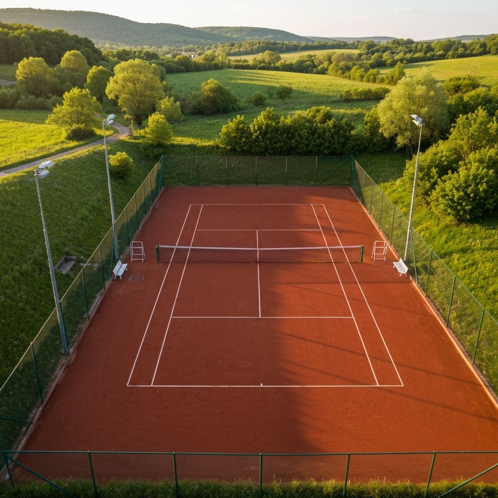 Teniszpálya Magyarországon természeti környezetben